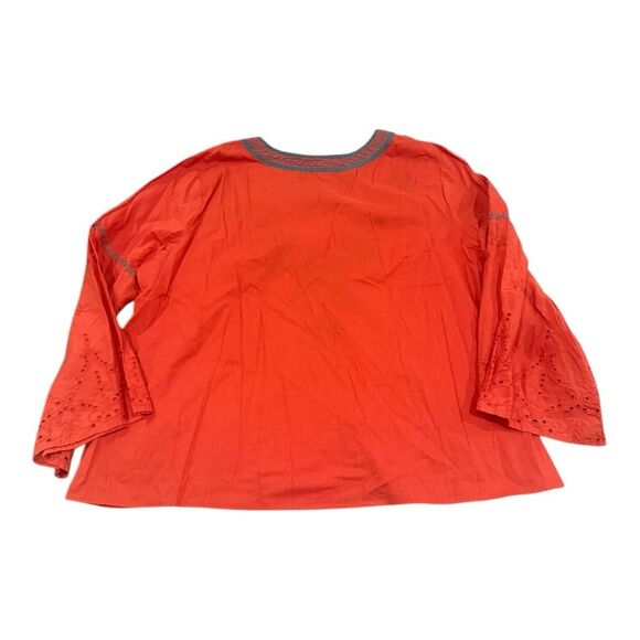Wrangler Retro Embroidered Boho Blouse Orange Teal Floral Womens Size XXL - Picture 8 of 11